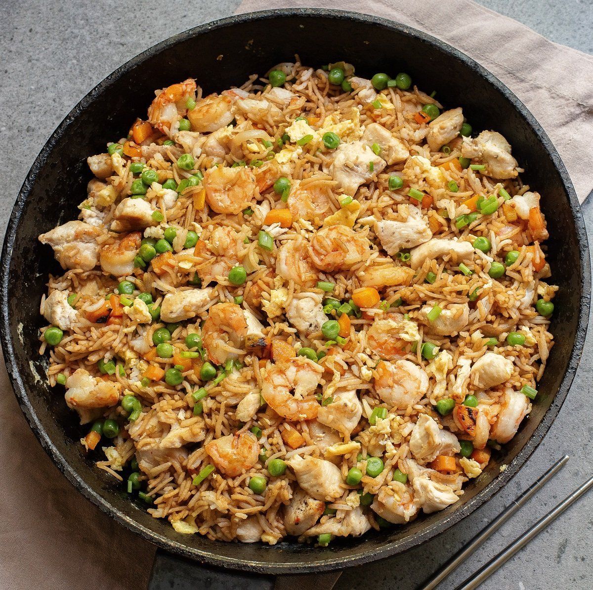 Beef, Chicken and Shrimps Fried Rice